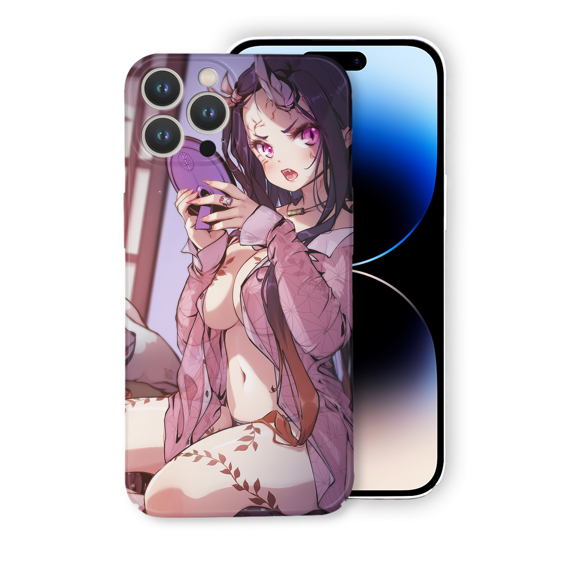 （画像用） 鬼滅の刃（きめつのやいば）竈門 禰󠄀豆子／かまど ねずこ Kamado Nezuko 【iPhone 14シリーズ対応】ハードケース
